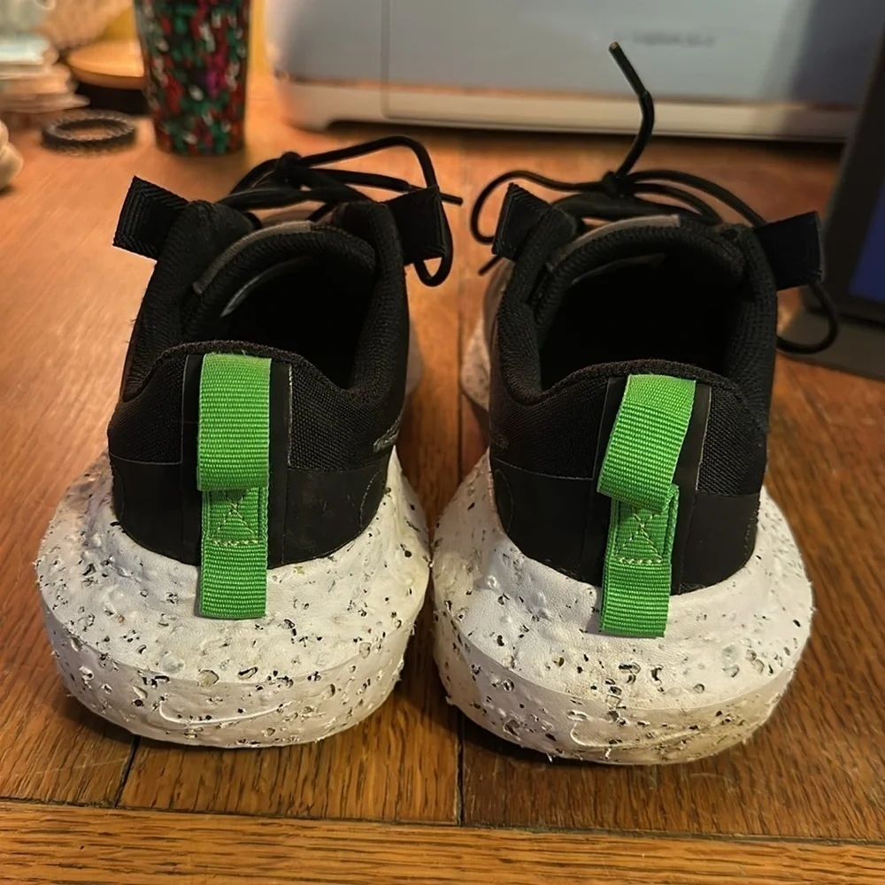 Nike Crater Impact Shoes Black Iron Gray White Green DB2477-001 Men's Size 11.5